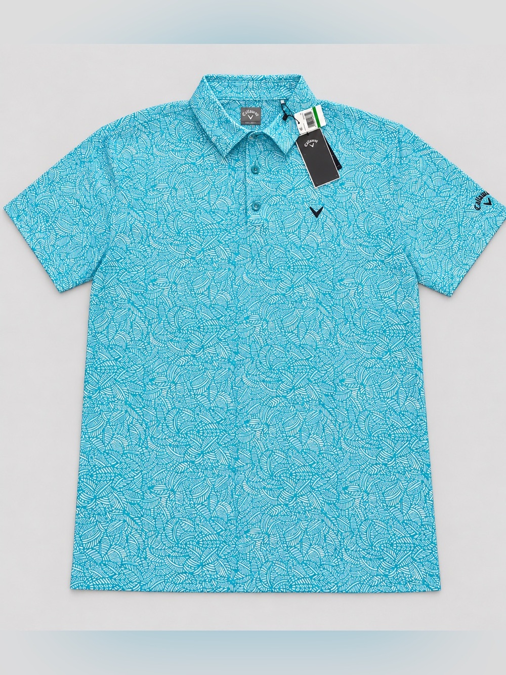 NWT Callaway Men’s Large River Blue Opti-Dri UPF 50 Golf Polo